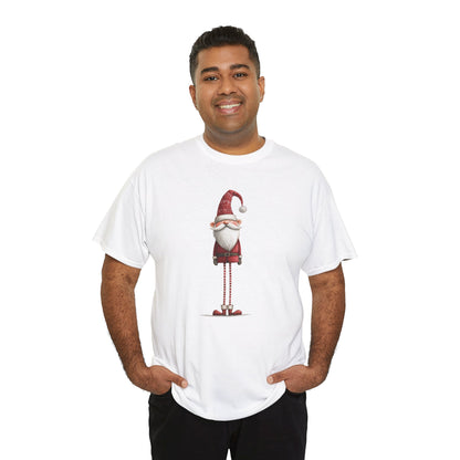 Skinny Legs Santa Character Unisex Heavy Cotton Tee, Christmas Shirt, Festive Apparel, Cute Santa Tee