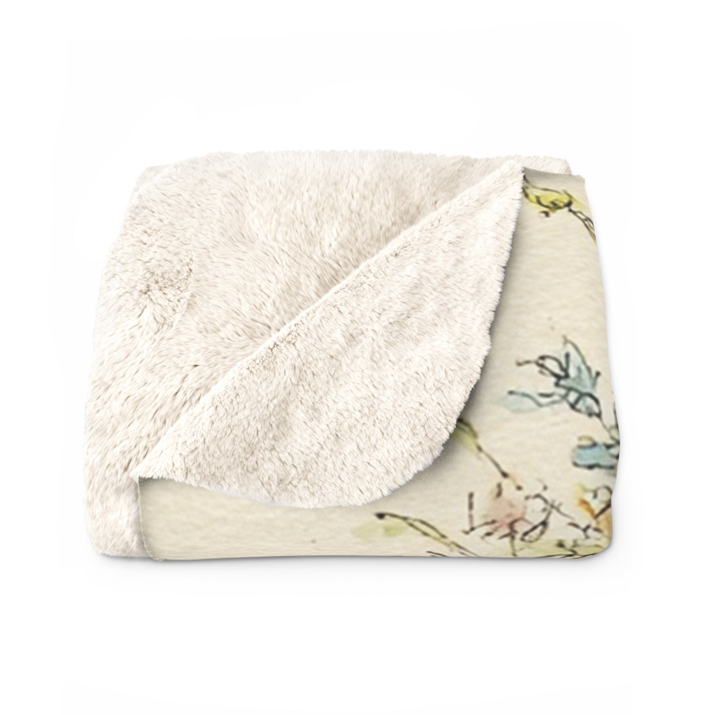 Cozy Floral Bear Sherpa Fleece Blanket, Soft Baby Blanket, Kids Blanket, Nursery Decor, Gift for Paddington Bear Fans