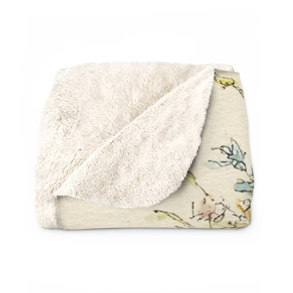 Cozy Floral Bear Sherpa Fleece Blanket, Soft Baby Blanket, Kids Blanket, Nursery Decor, Gift for Paddington Bear Fans