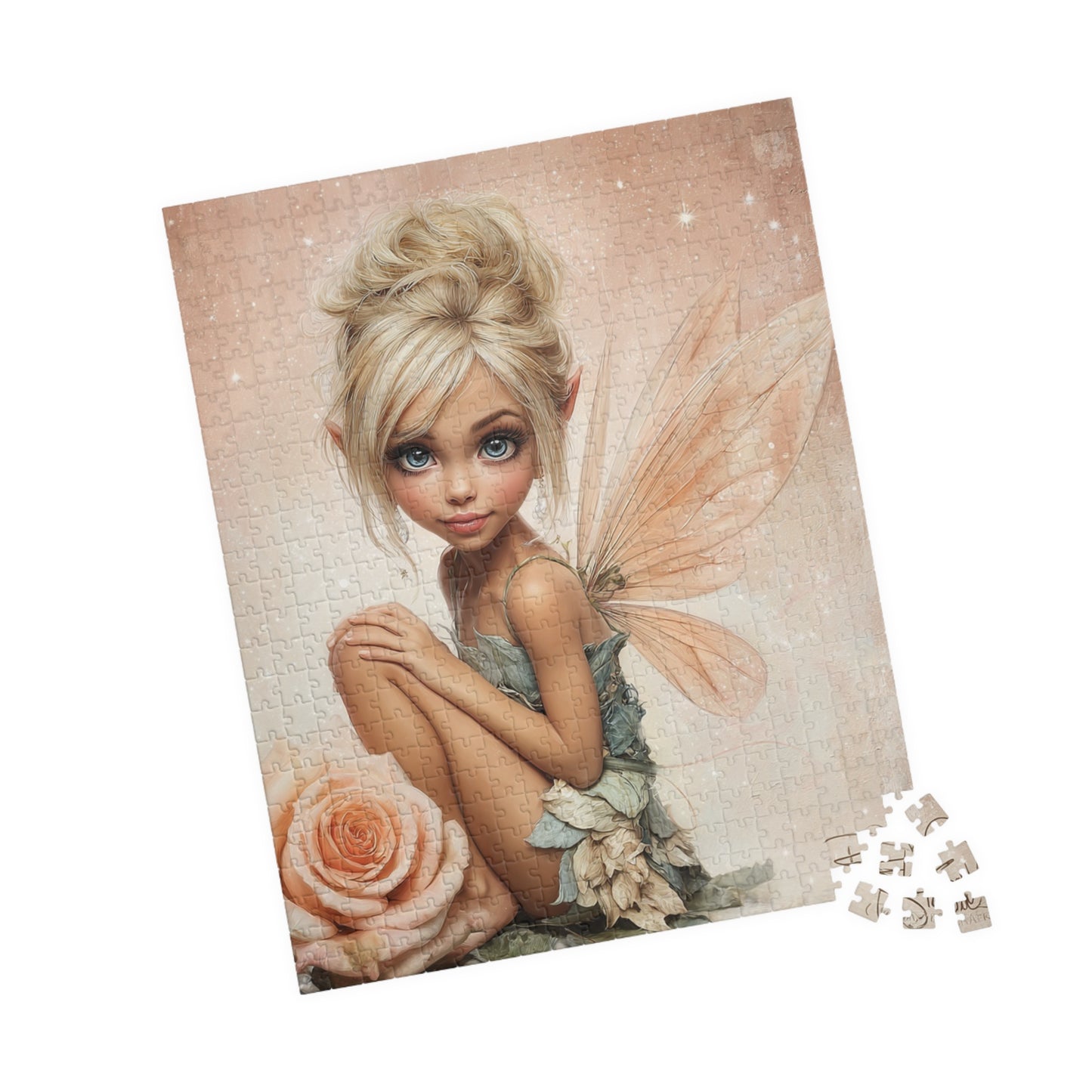 Fairy Rose Puzzle, Fantasy Art Jigsaw Puzzle, Stress Relief Games, Home Decor, Gift for Him/Her, Family Activity
