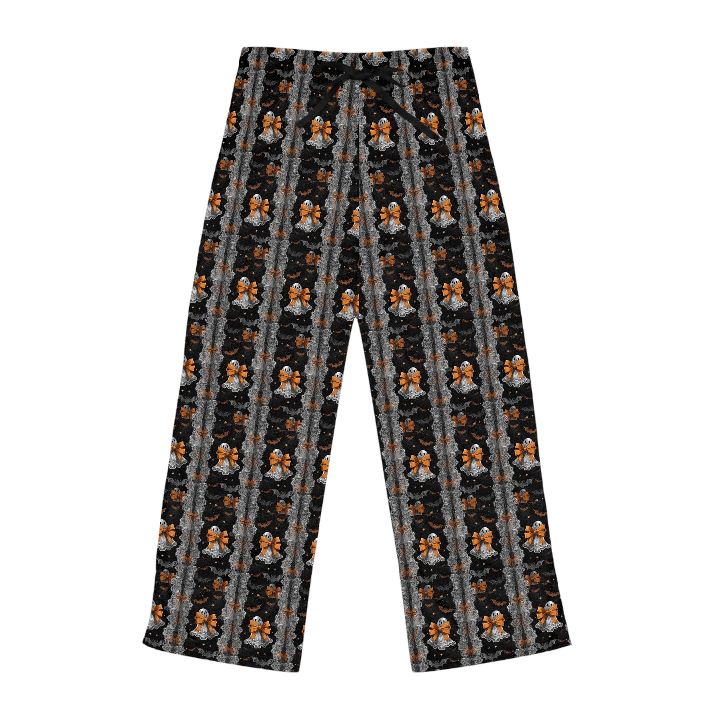 Cute Halloween Ghost Lace Paatern Women's Pajama Pants, Gifts for Her