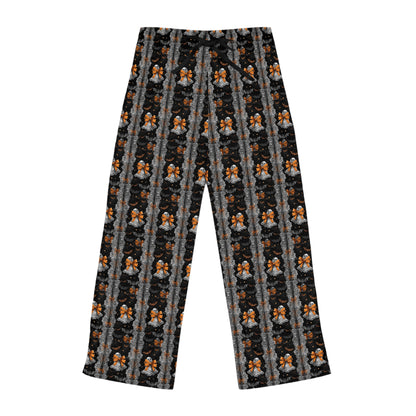 Cute Halloween Ghost Lace Paatern Women's Pajama Pants, Gifts for Her
