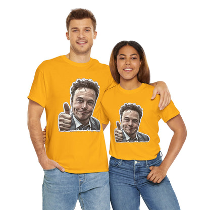 T-Shirt Elon Musk Thumbs Up Unisex Heavy Cotton Tee