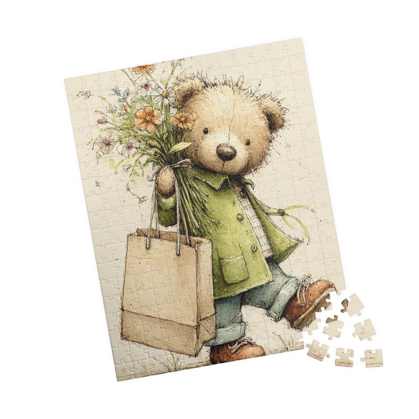 Adorable Bear Puzzle - 110 to 1014 Piece Options, Family Game Night, Gift for Kids, Cozy Home Decor, Relaxing Activity