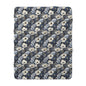 Dark Blues Floral Sherpa Fleece Blanket - Ideal Gift for Weddings, Birthdays, Housewarming