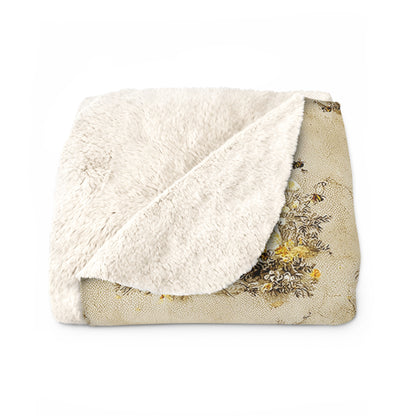 Cozy Bees Sherpa Fleece Blanket - Warm Plush Throw for Home Decor, Gift for Housewarming, Winter Comfort