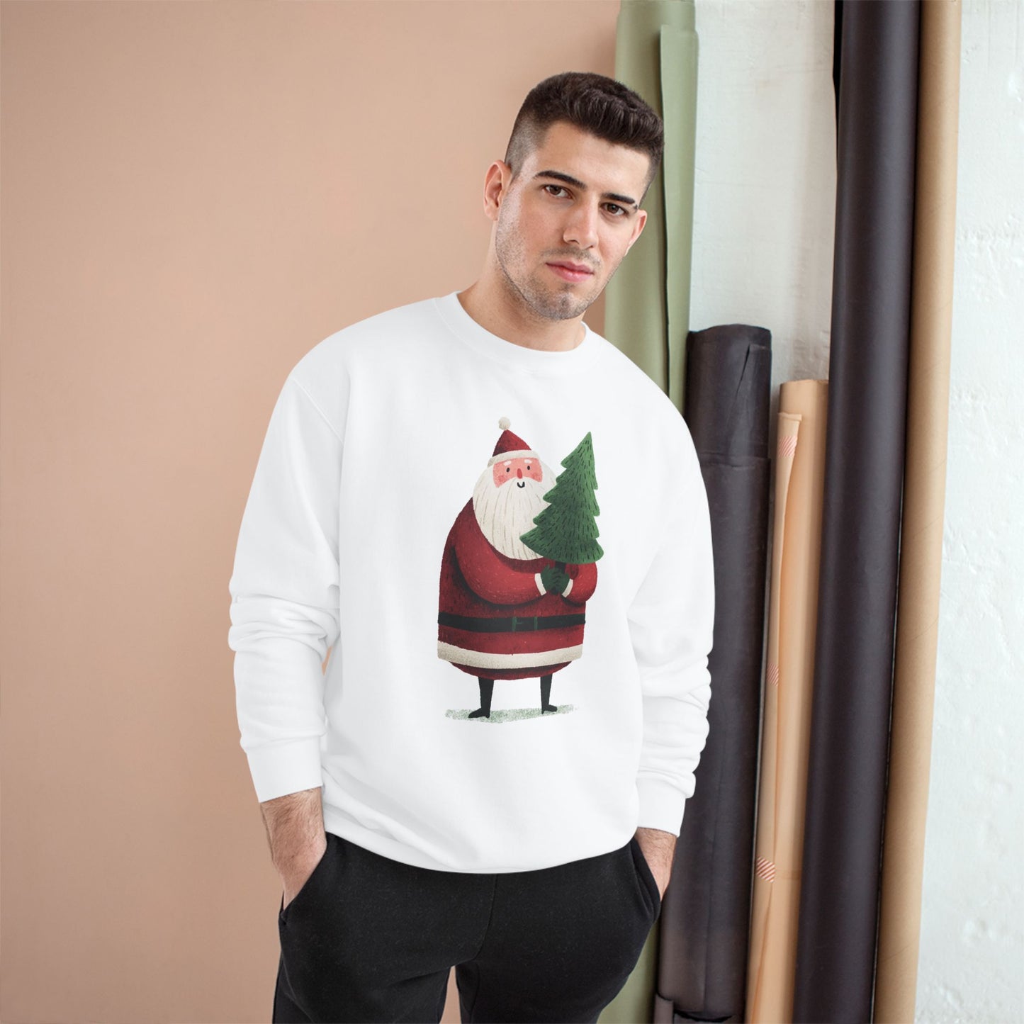 Santa’s Christmas Tree Sweatshirt, Cozy Holiday Wear, Sweatshirt for Winter, Cute Santa Design, Unisex Holiday Apparel