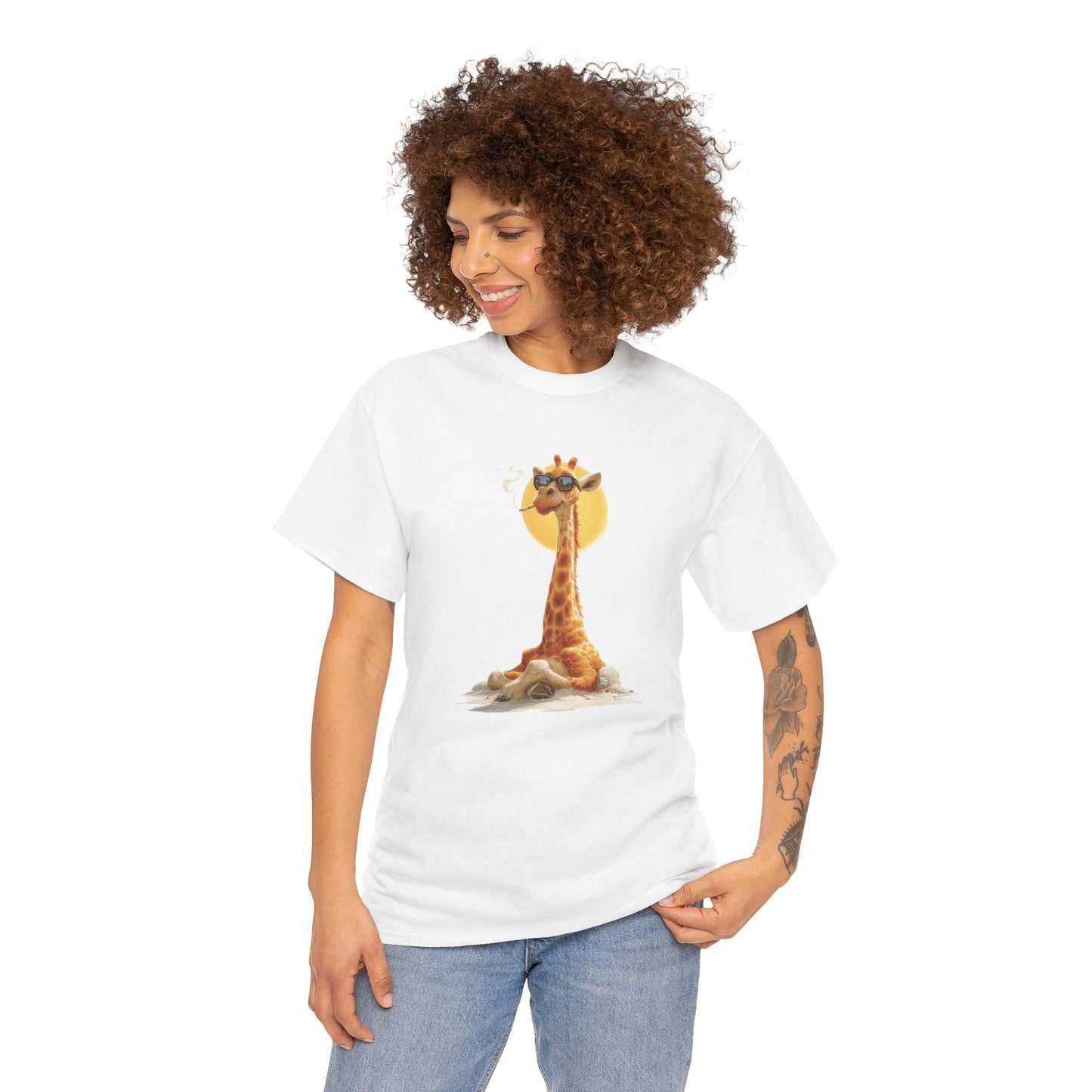 Cool Giraffe Graphic Tee, Unisex Funny Shirt, Casual Summer Top