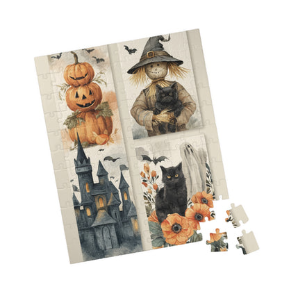 Halloween Themed Puzzle, Jack-O'-Lanterns, Spooky Decor, Family Activity, Fall Fun, Gifting, Seasonal Games