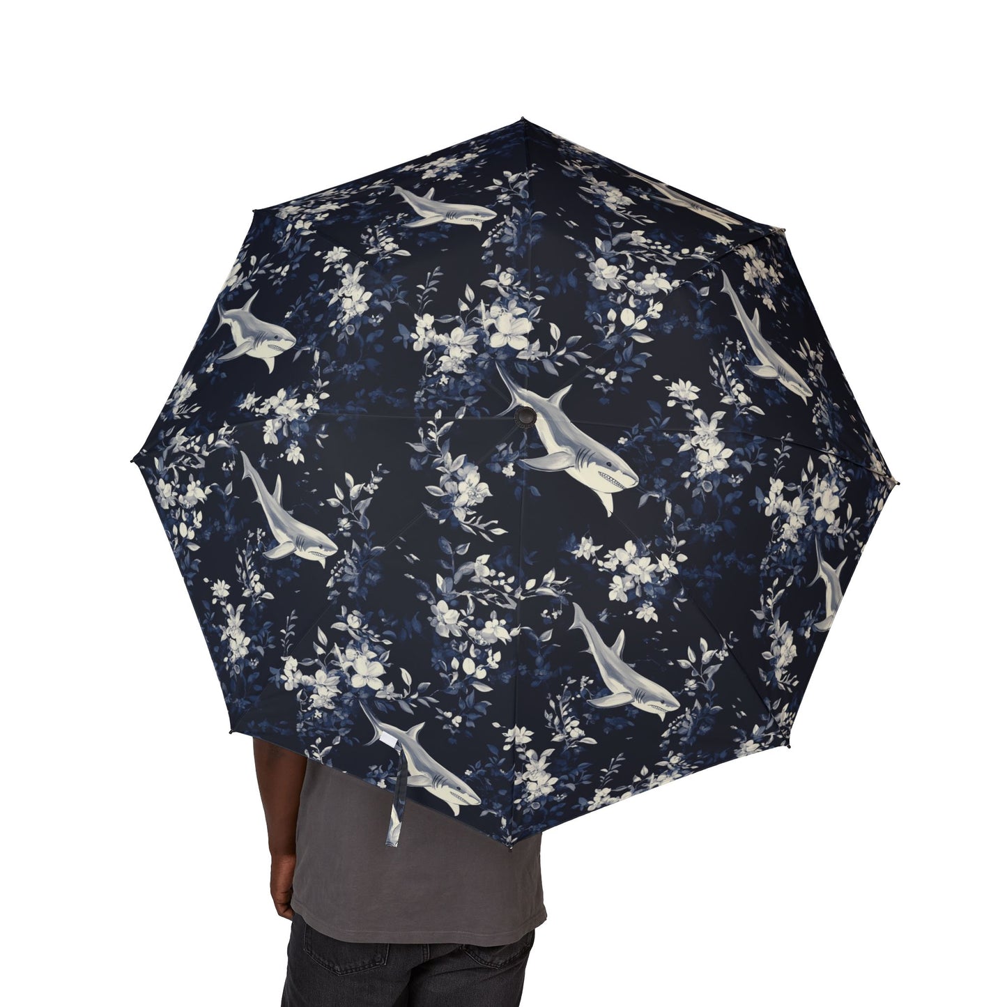 Floral Semi-Automatic Foldable Umbrella, Weather Essentials, Compact Travel Umbrella, Rainy Day Accessory, Stylish Gift