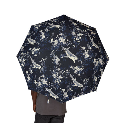 Floral Semi-Automatic Foldable Umbrella, Weather Essentials, Compact Travel Umbrella, Rainy Day Accessory, Stylish Gift