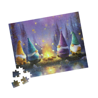 Cozy Campfire Gnome Puzzle - Perfect for Family Game Night, Relaxing Evenings, Holiday Gift, Indoor Fun, Home Décor