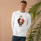 Festive Santa Longsleeve Tee - Christmas Gift, Holiday Wear, Winter Apparel, Cozy Style, Casual Outfit
