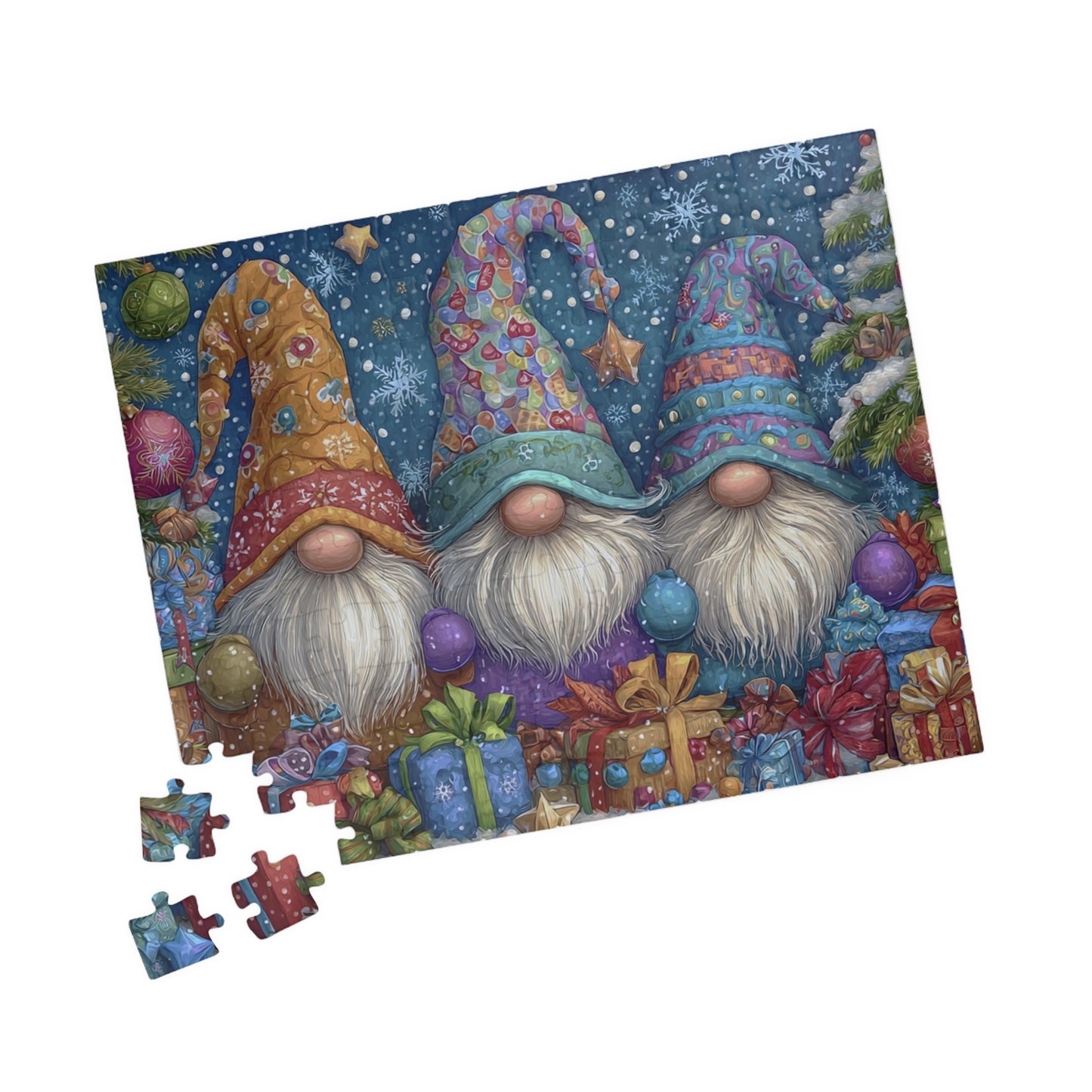 Christmas Gnome Puzzle - 110, 252, 520, 1014-piece, Holiday Game, Family Fun, Festive Decor, Ideal Gift for Puzzle Enthusiasts