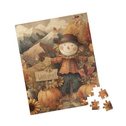 Autumn Scarecrow Puzzle – Fall Decor, Family Activity, Cozy Nights, Thanksgiving Fun, Scarecrow Scene, Gift for Puzzle Lovers