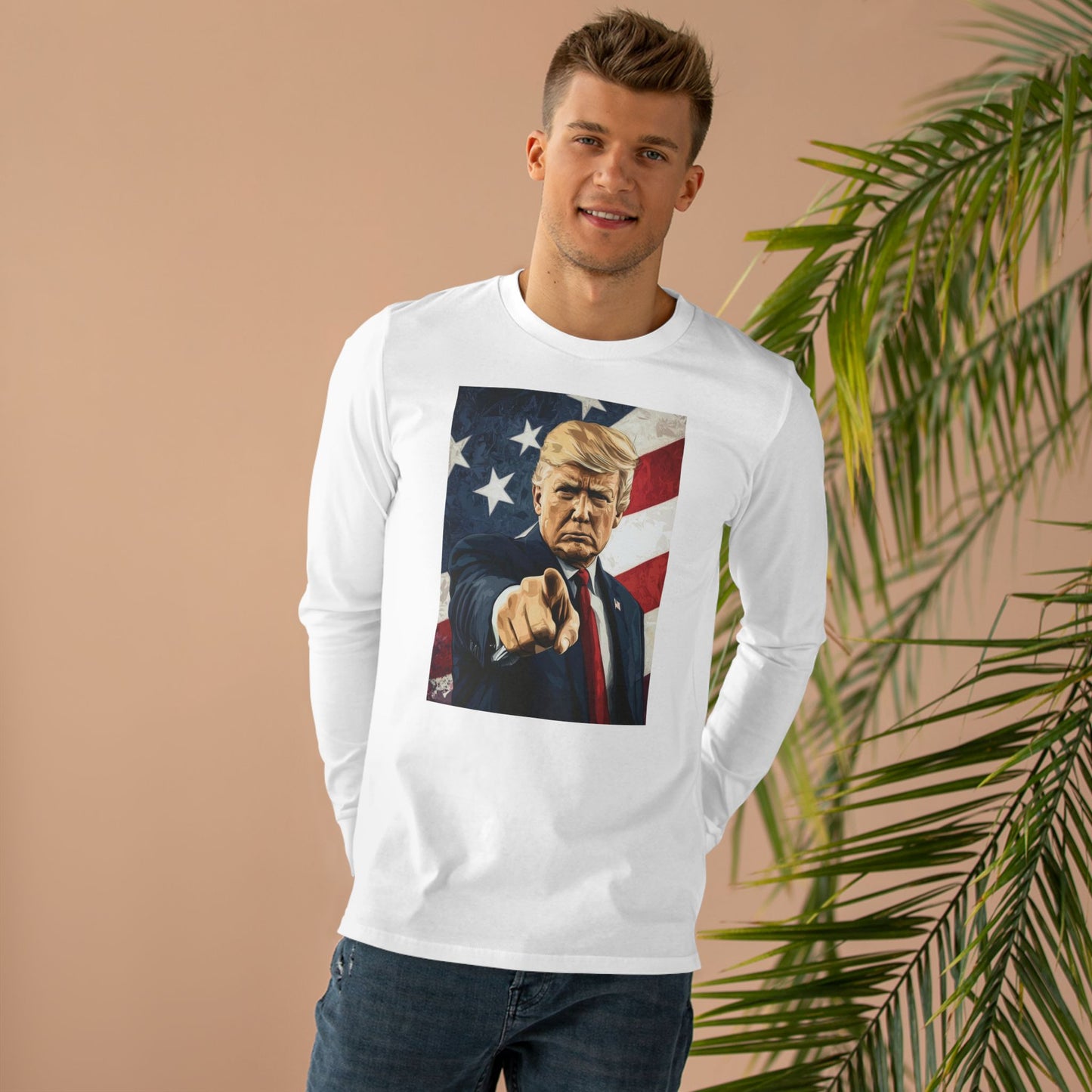 Tee Shirt - Donald Trump Uncle Sam Poster Print Men's Longsleeve