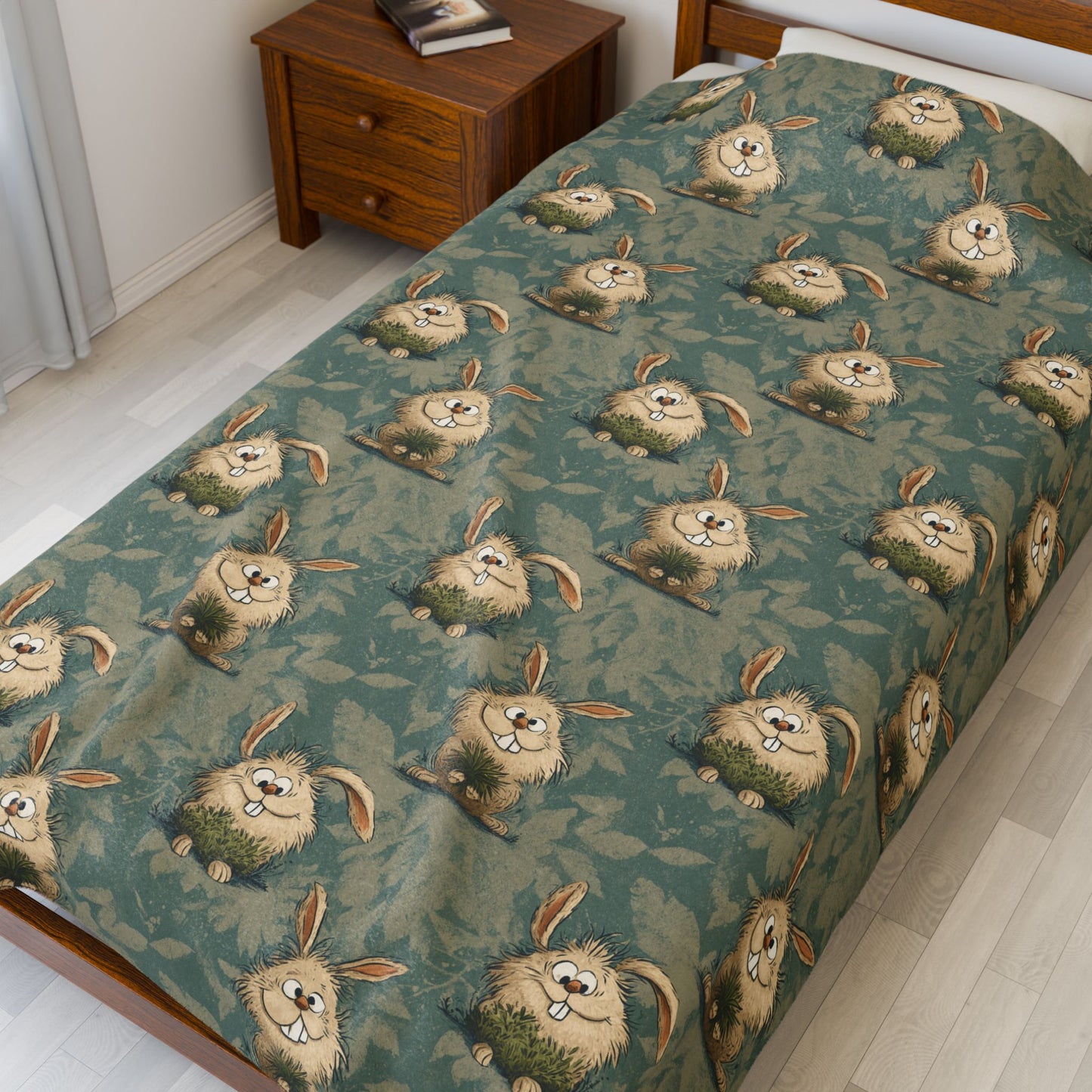 Cozy Bunny Plush Blanket - Perfect for Kids, Nursery Decor, Easter Gift, Soft Throw, Warm Blanket