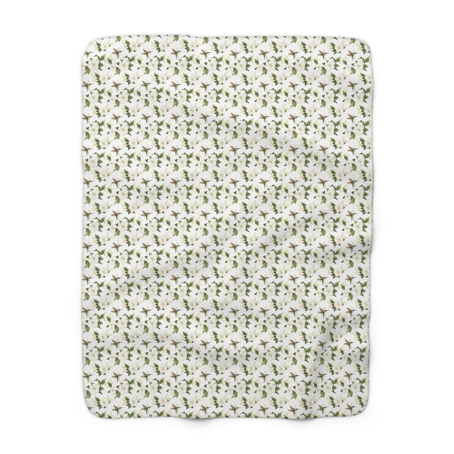 Sherpa Fleece Blanket - Garden Hummingbirds Wedding Throw