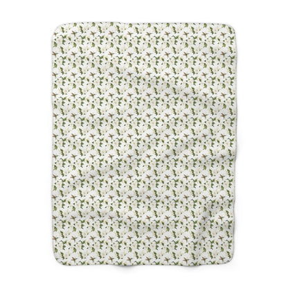 Sherpa Fleece Blanket - Garden Hummingbirds Wedding Throw