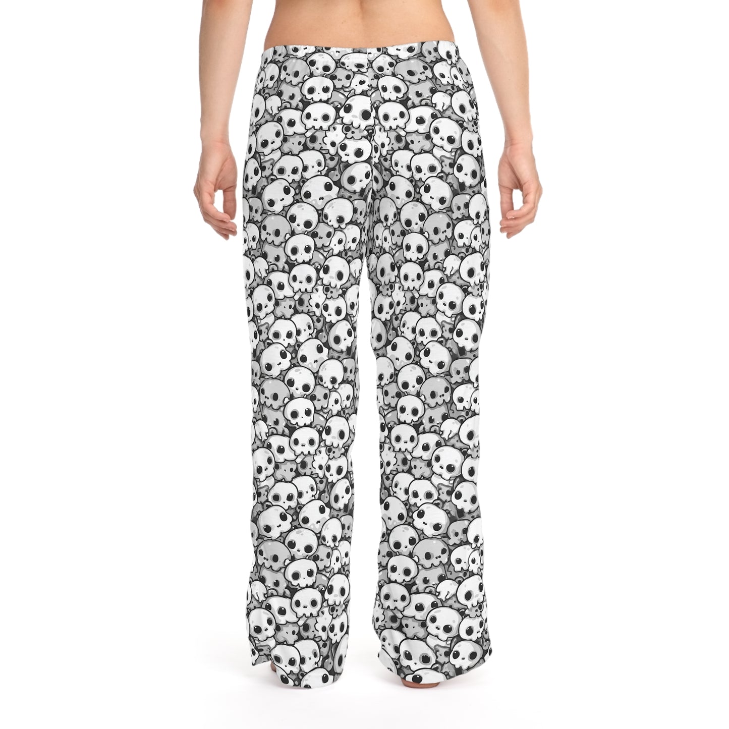 Gothic Skull Print Women's Pajama Pants, Cozy Lounge Wear, Halloween Sleepwear, Skulls PJs, Unique Gift for Her