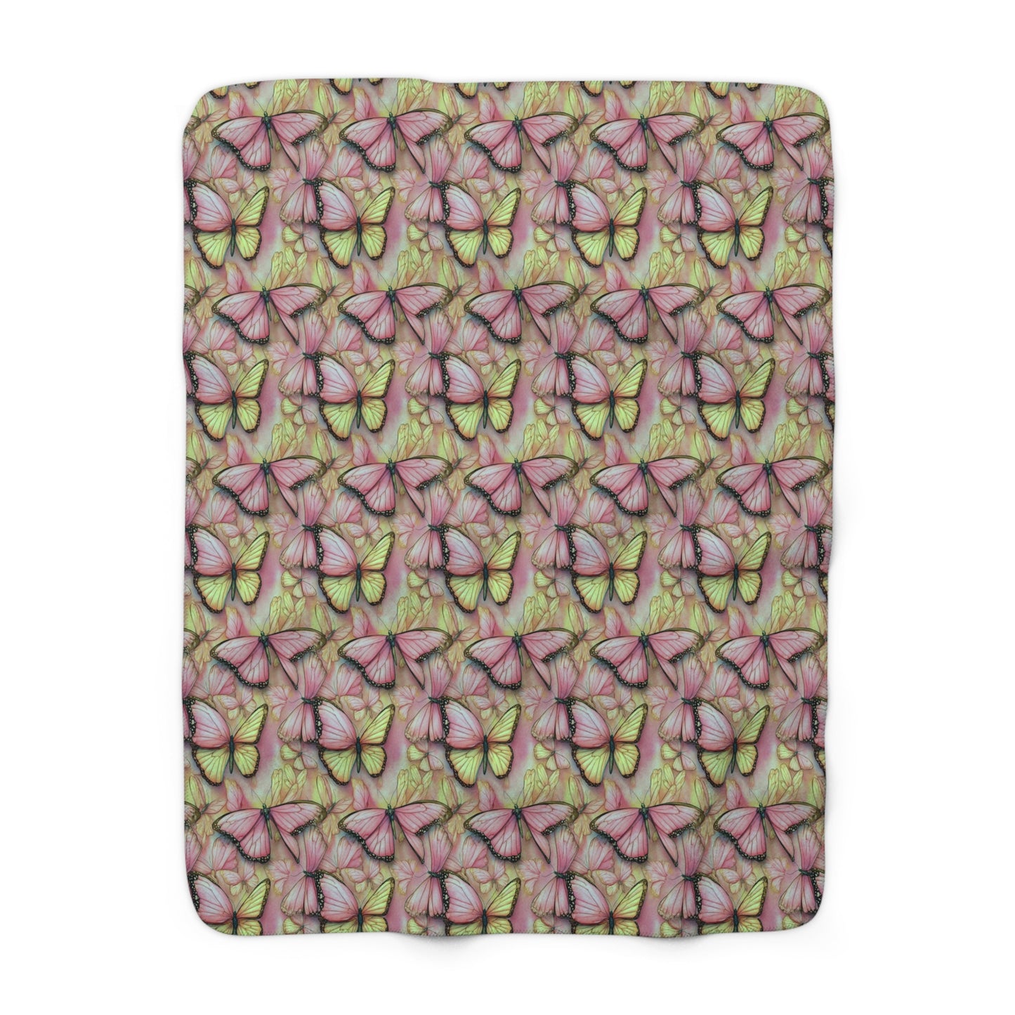 Butterfly Blossom Sherpa Fleece Blanket | Cozy Gift, Home Decor, Nature Lovers, Soft Throw, Birthday Present