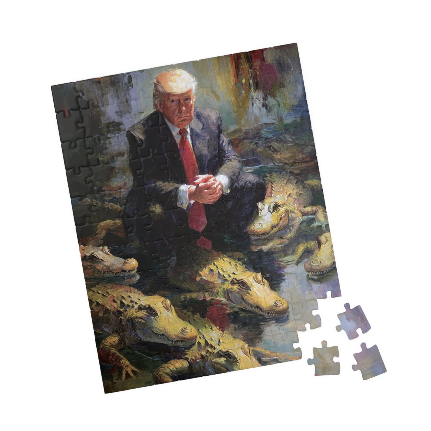 Donald Trump Crocodile Puzzle - 110, 252, 520, 1014-piece | Alligator Alcatraz