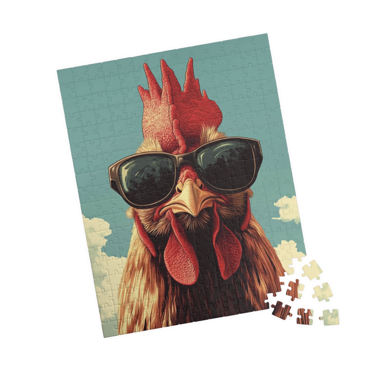 Cool Chicken Puzzle - Fun Family Activity, Gift for Bird Lovers, 110-1014 Piece Jigsaw, Home Decor, Unique Gift Idea