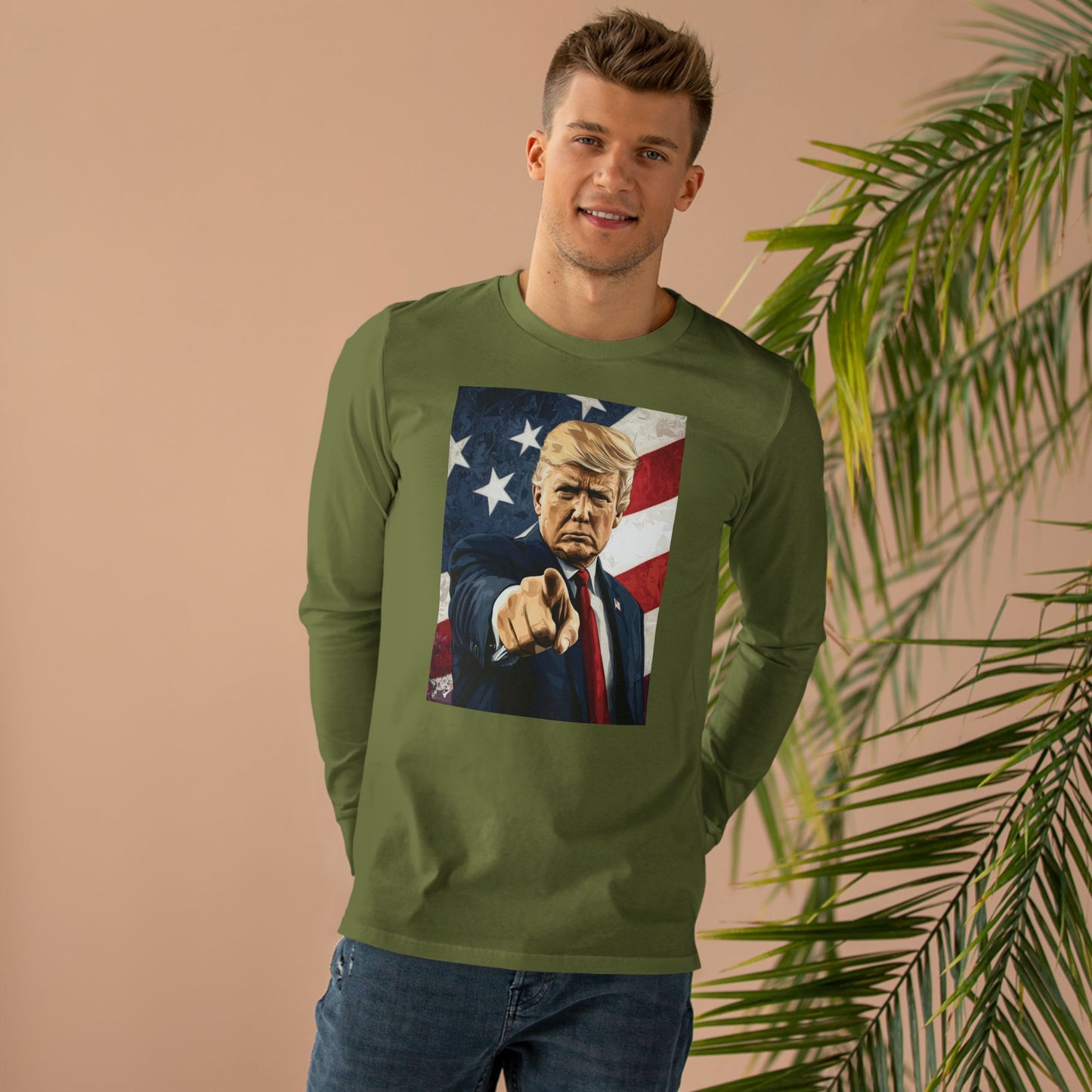 Tee Shirt - Donald Trump Uncle Sam Poster Print Men's Longsleeve