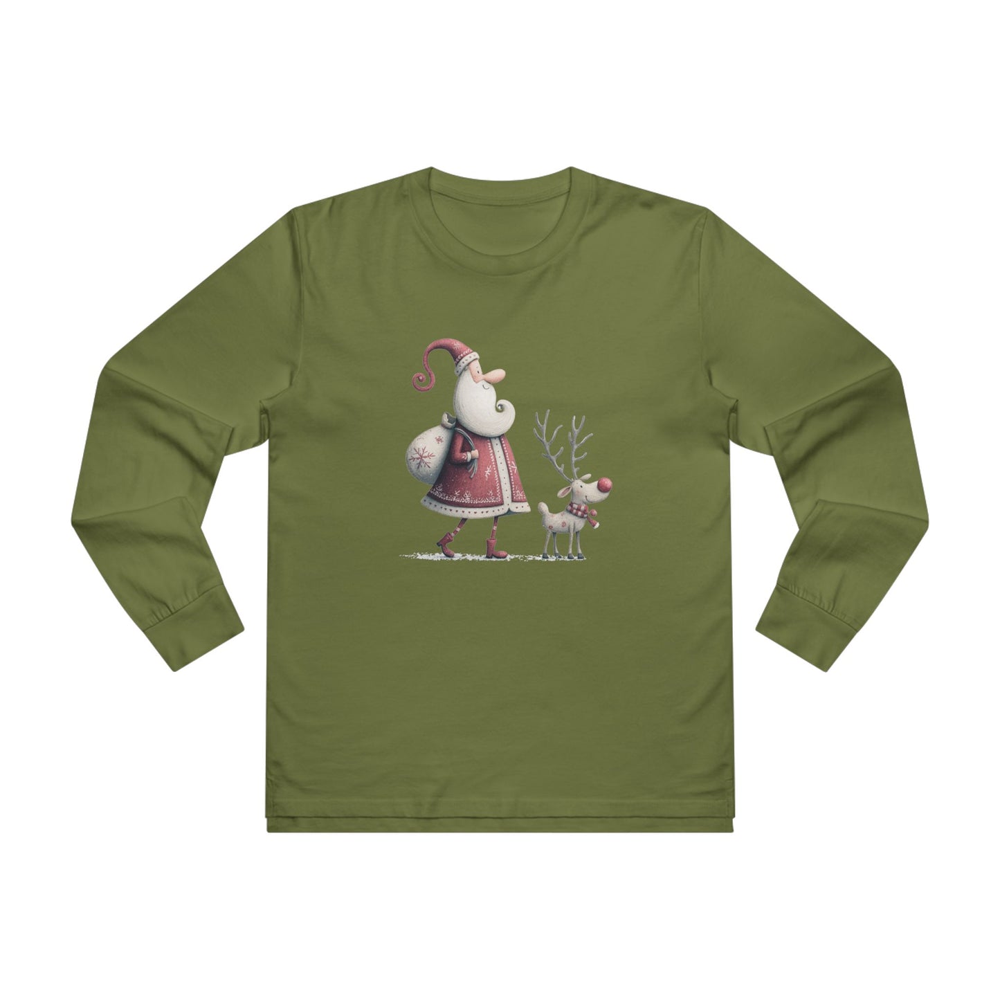 Longsleeve Tee - Santa and Reindeer Design