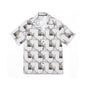 Men's Hawaiian Camp Shirt - Otter Xmas Lights Pattern
