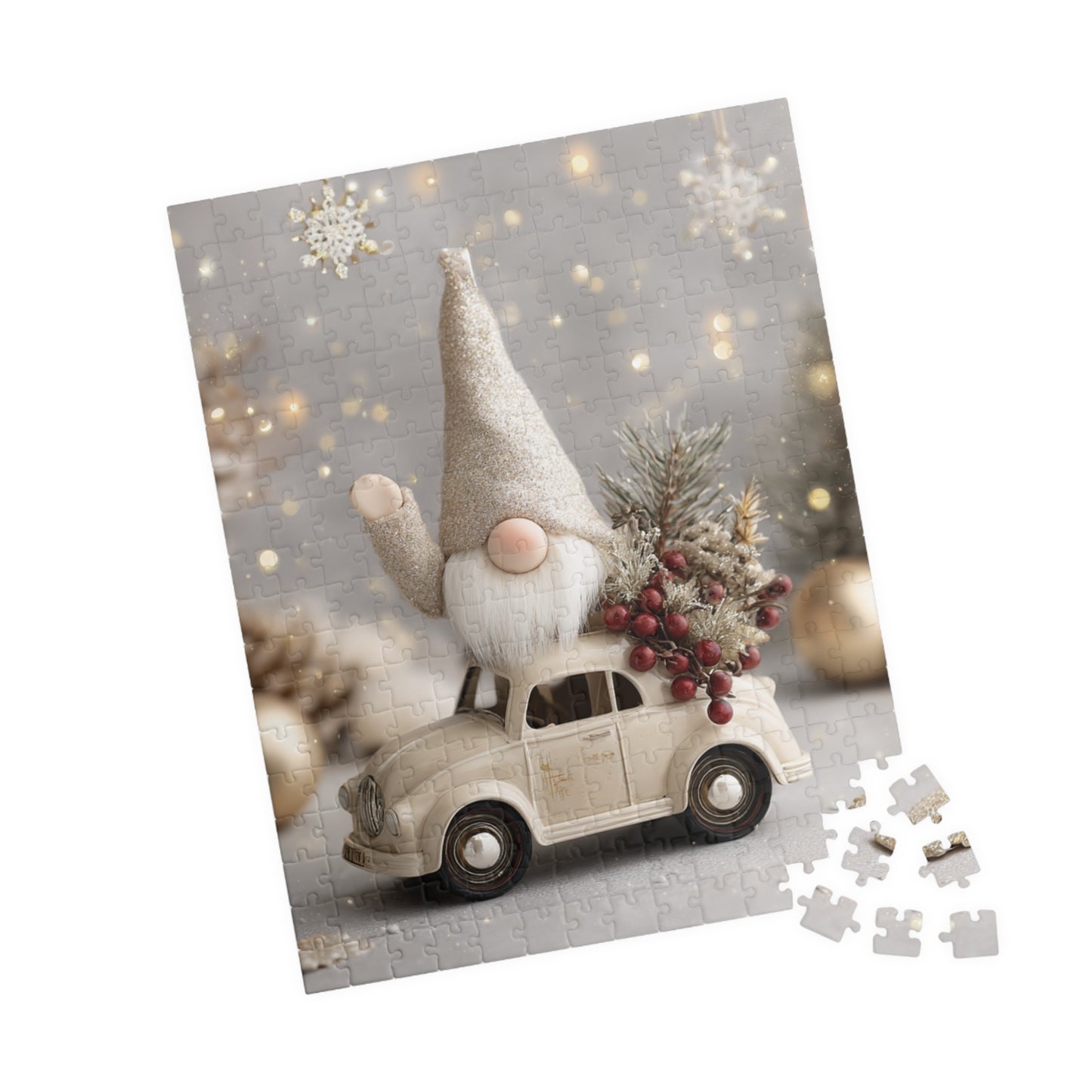 Festive Gnome Puzzle, Holiday Décor Puzzle, Christmas Gift, Family Game, Cozy Night In, Winter Fun Activity