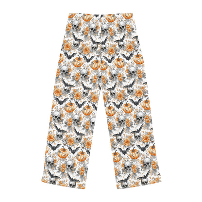 Spooky Halloween Women's Pajama Pants | Cozy Sleepwear, AOP Lounge Pants, Gift for Her, Pumpkin & Skull Print, Fall PJs