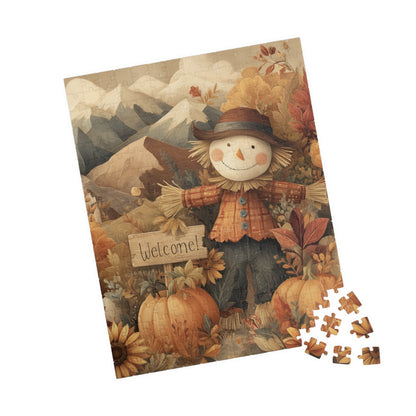 Autumn Scarecrow Puzzle – Fall Decor, Family Activity, Cozy Nights, Thanksgiving Fun, Scarecrow Scene, Gift for Puzzle Lovers