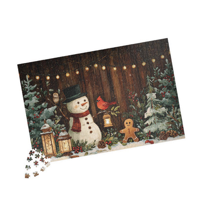 Winter Wonderland Puzzle - 1014-Piece Jigsaw for Cozy Nights, Holiday Family Fun, Snowman & Gingerbread Theme, Christmas Decor, Gift Idea