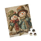 Snowman Puzzle, Holiday Fun for Families, Cozy Winter Night Activity, Christmas Gift, 110-1014 Pieces
