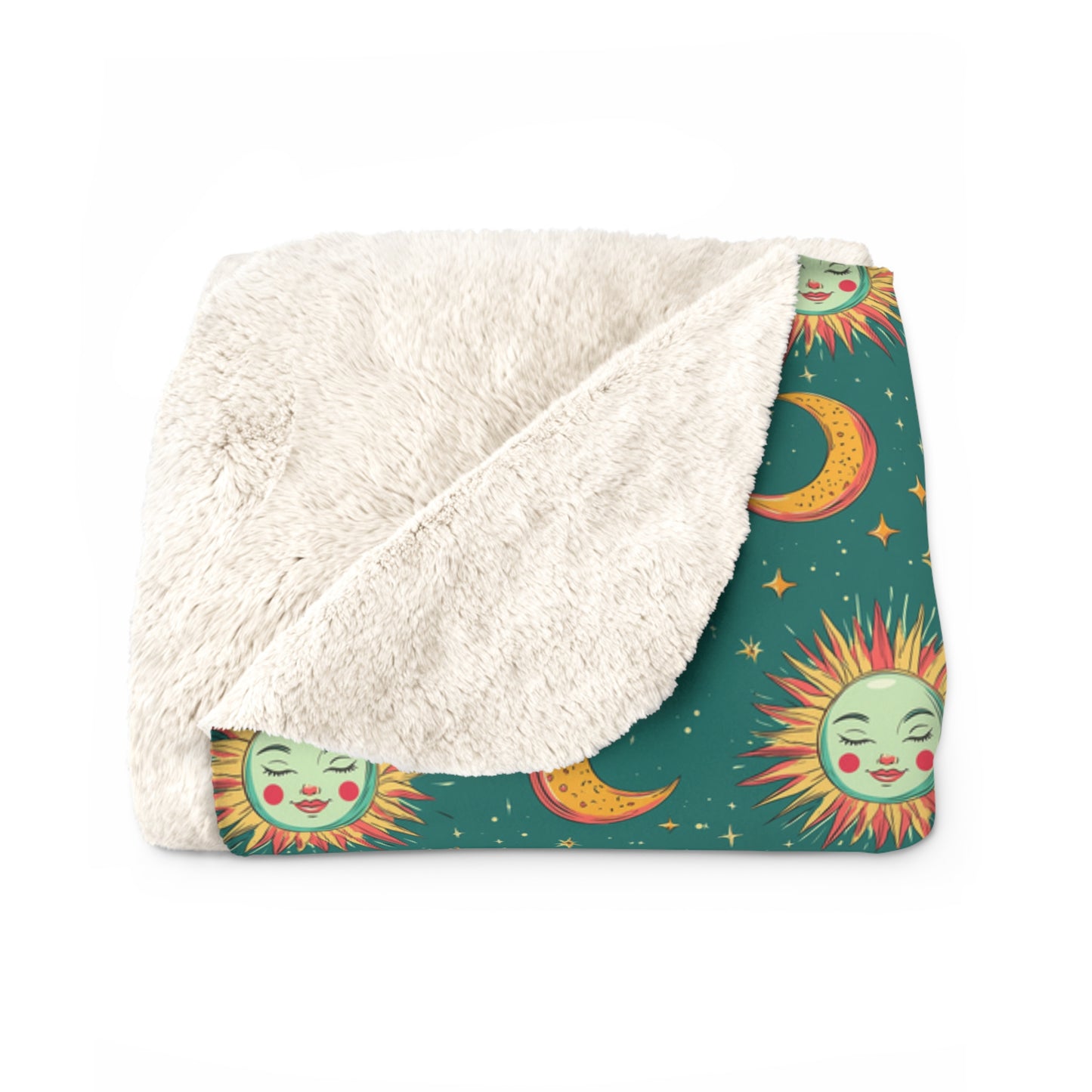 Cozy Celestial Sherpa Blanket, Soft Throw Blanket, Celestial Decor, Warm Gift, Astrology Blanket, Home Comforts