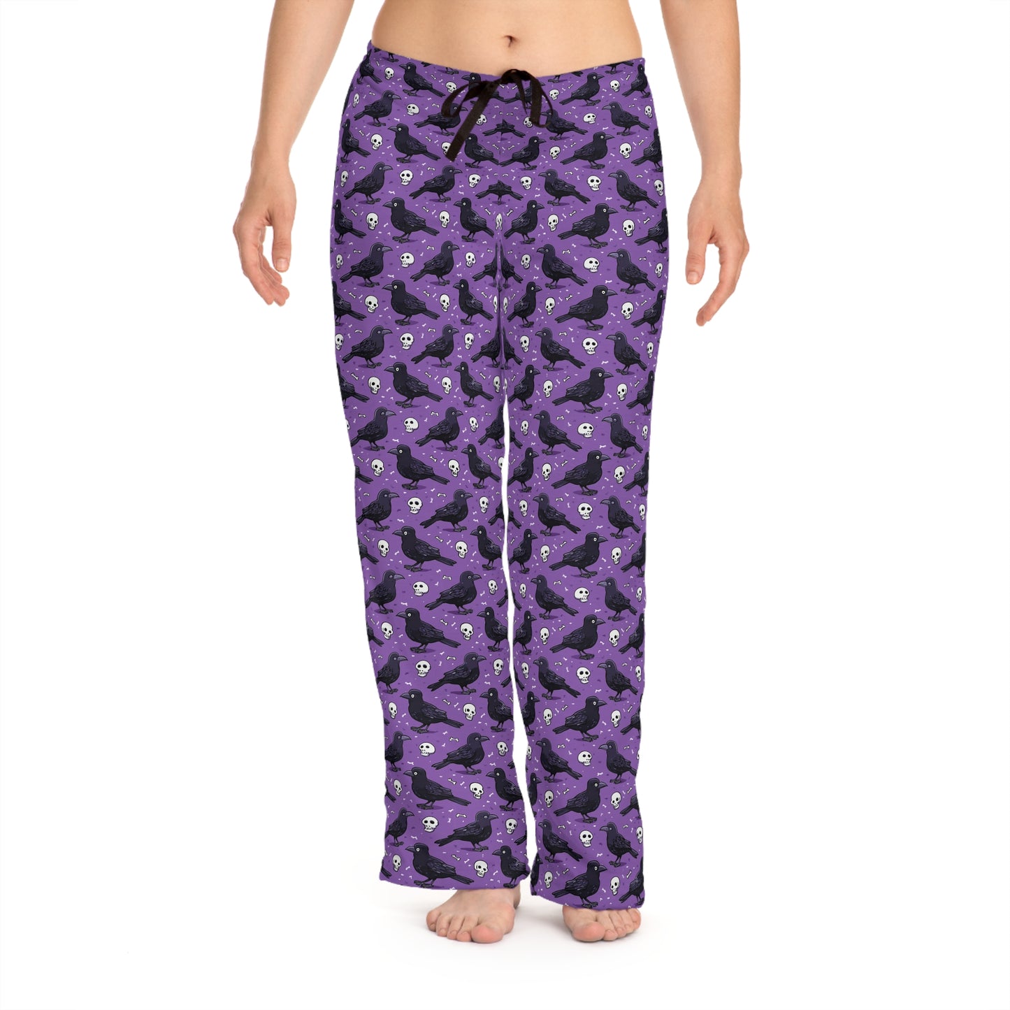 Cozy Women's Pajama Pants with Whimsical Purple Bird Print, Sleepwear, Loungewear, Gift for Her, Casual Comfort