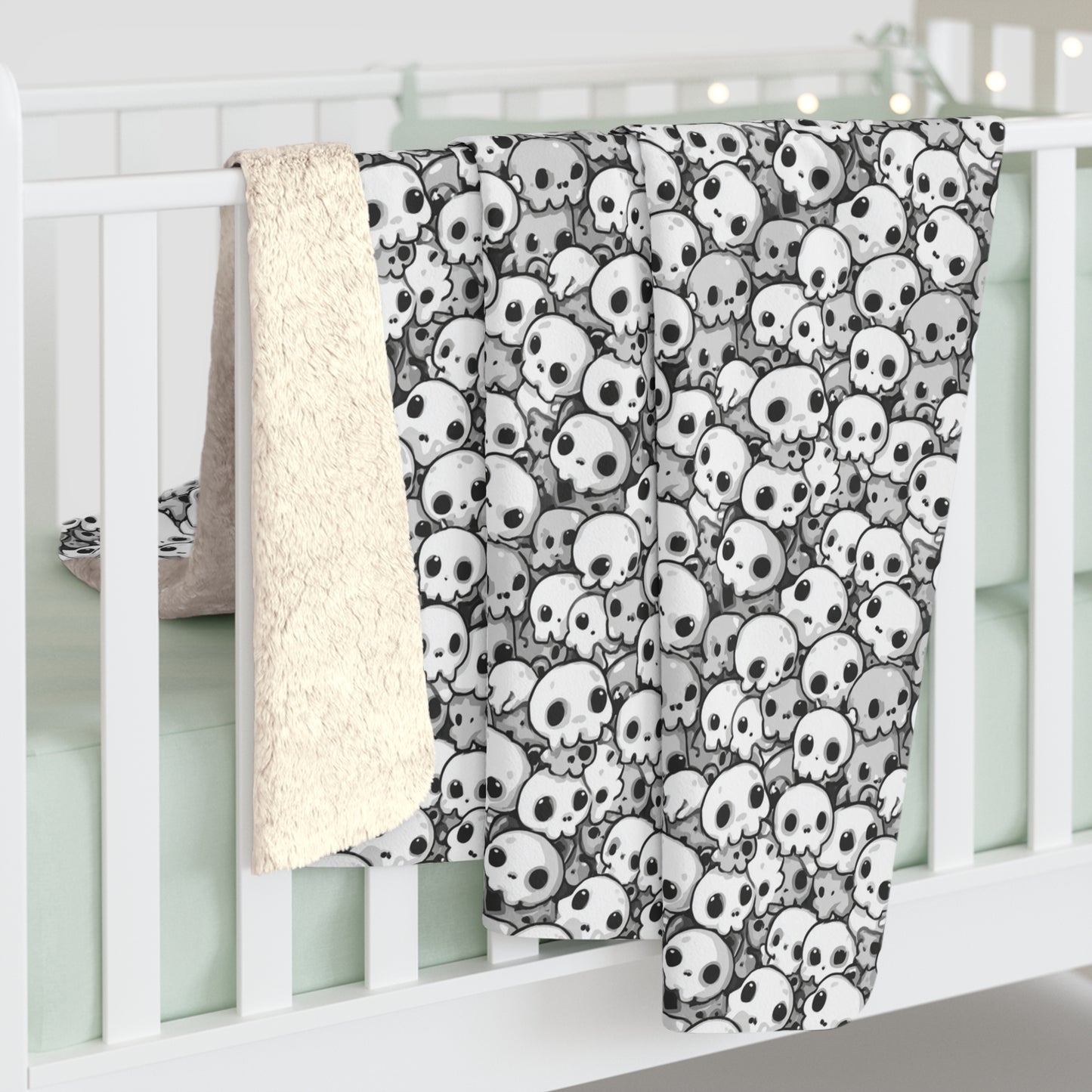 Cozy Skull Fleece Blanket | Bohemian Home Decor, Halloween Throw, Gift for Him/Her, Soft Blanket for Movie Nights, Goth Decor
