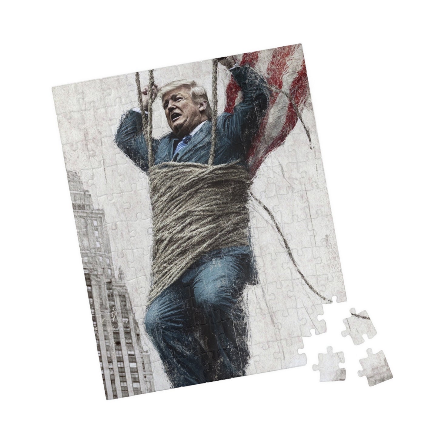 Puzzle - Donald Trump Riding USA Parachute Flag