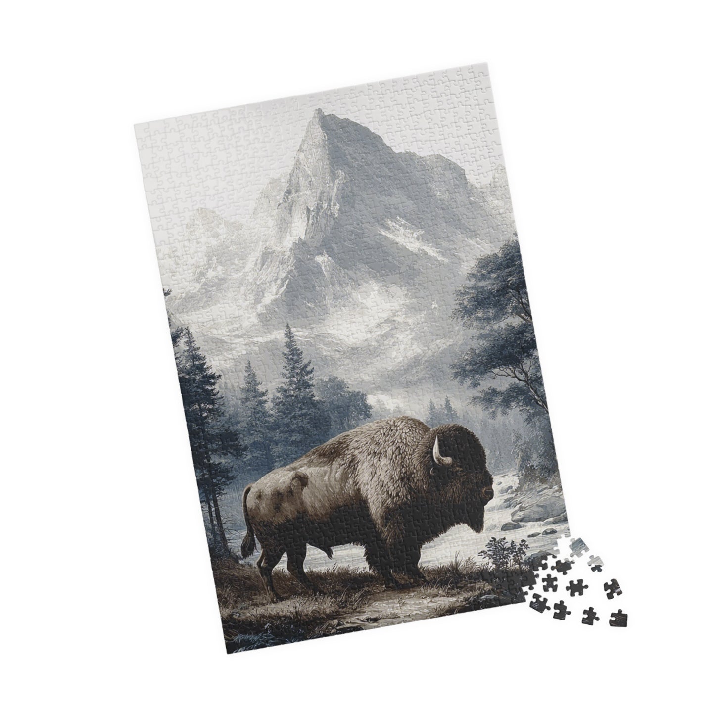 Nature-Themed Puzzle with Bison and Mountains, Relaxing Activity for All Ages, Perfect Gift for Animal Lovers, Challenging Gift for [...]
