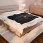 Cozy Holiday Rudolf Plaid Velveteen Plush Blanket, Perfect Gift for Christmas