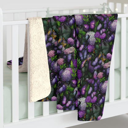 Cozy Floral Sherpa Fleece Blanket, Warm Soft Throw, Perfect for Any Occasion, Snuggle Up Comfort