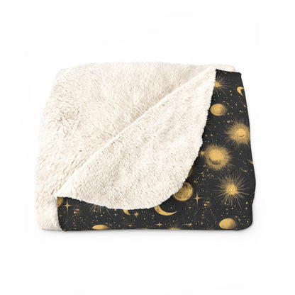 Cozy Sherpa Fleece Blanket, Starry Nights Throw, Perfect for Gifts, Home Decor, Warm Comfort for Any Season
