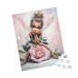 Puzzle - Adorable Fairy Sitting on Rose Bud