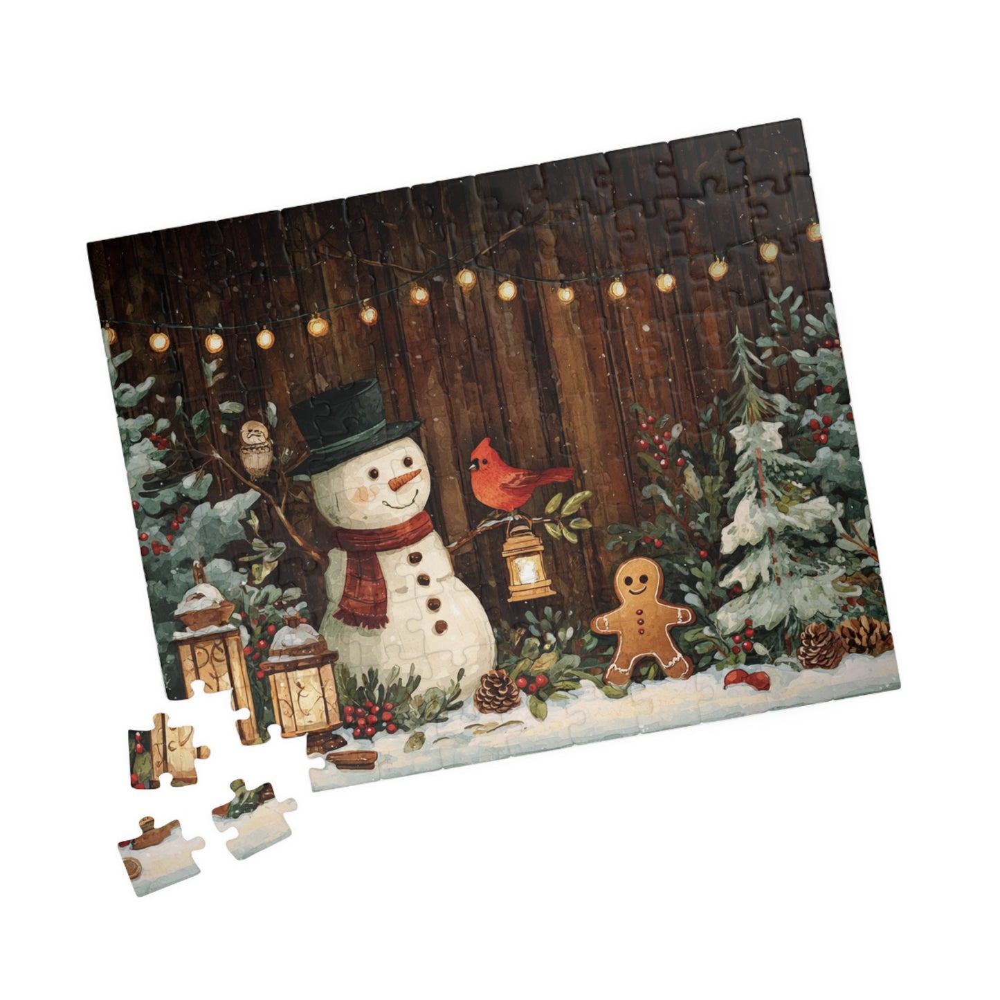 Winter Wonderland Puzzle - 1014-Piece Jigsaw for Cozy Nights, Holiday Family Fun, Snowman & Gingerbread Theme, Christmas Decor, Gift Idea
