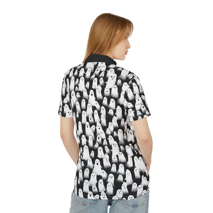 Ghostly Unisex Polo Shirt, Spooky Apparel, Halloween Fashion, Fun Casual Shirt, Unique Gift for Ghost Lovers