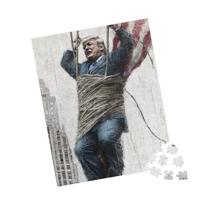 Puzzle - Donald Trump Riding USA Parachute Flag