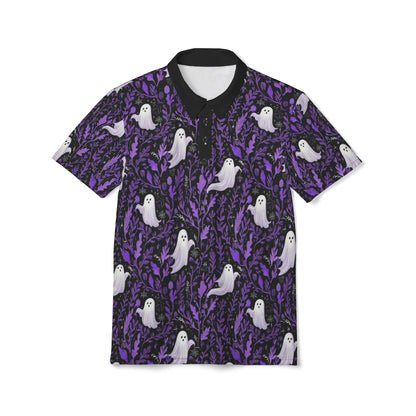 Spooky Ghosts Unisex Polo Shirt, Halloween Fashion, Casual Shirt, Party Wear, Unique Gift, Creepy Vibes