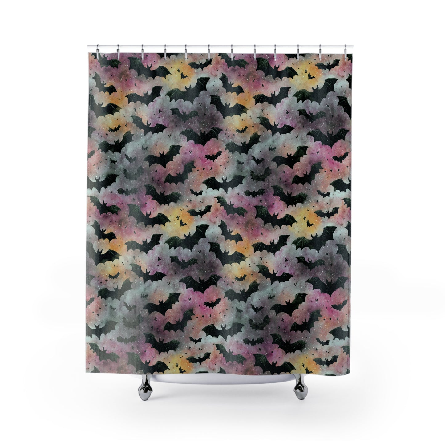 Halloween Bat Shower Curtain, Spooky Bathroom Decor, Gothic Home Accessory, Haunted House Gift, Seasonal Bathroom Upgrade