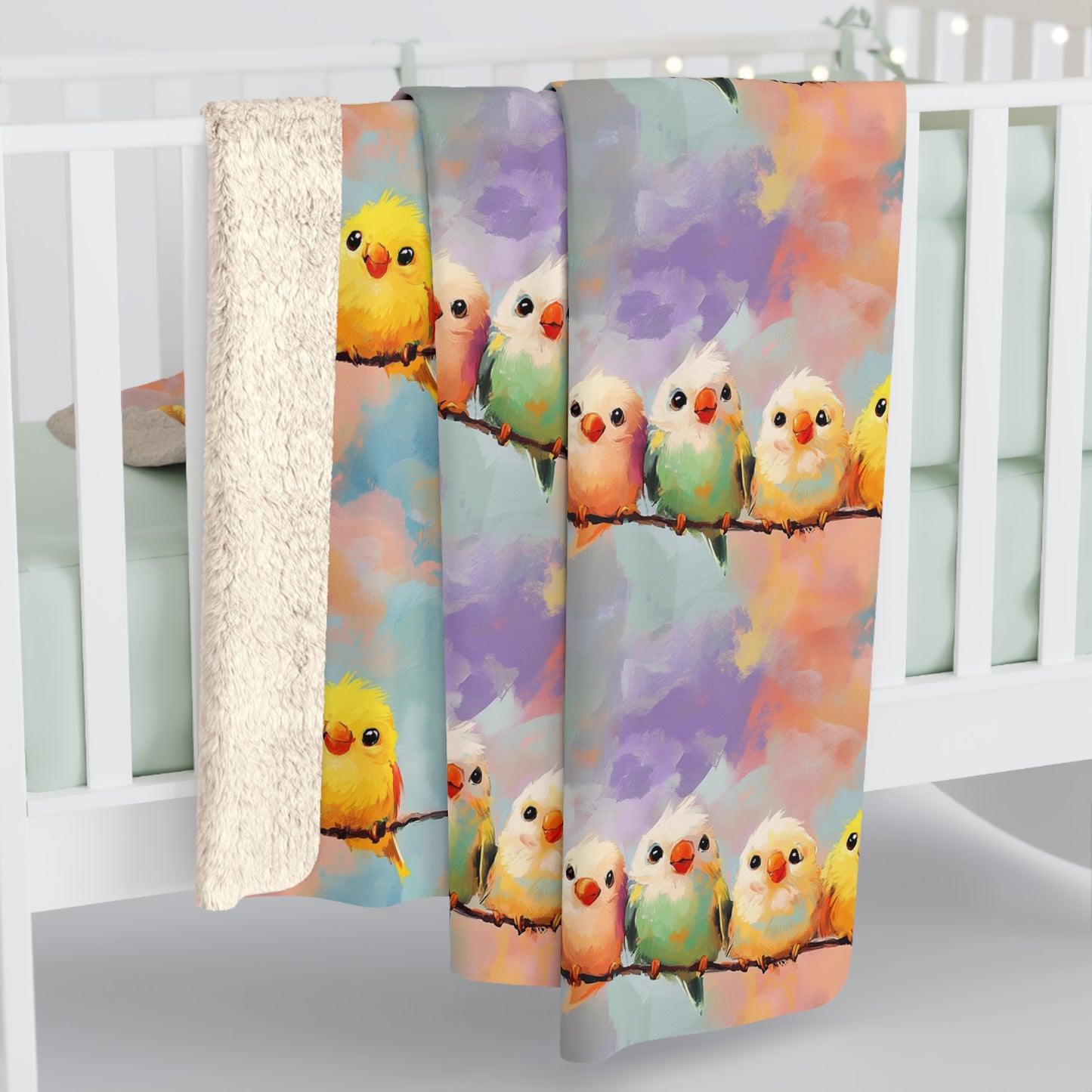 Sherpa Fleece Blanket - Rainbow Tweety Birds